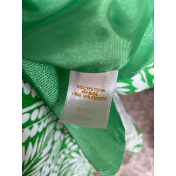 Kate Spade Shift Dress Green Floral Ruffle Neck Quiet Luxury Summer Spring Party - Picture 6 of 7